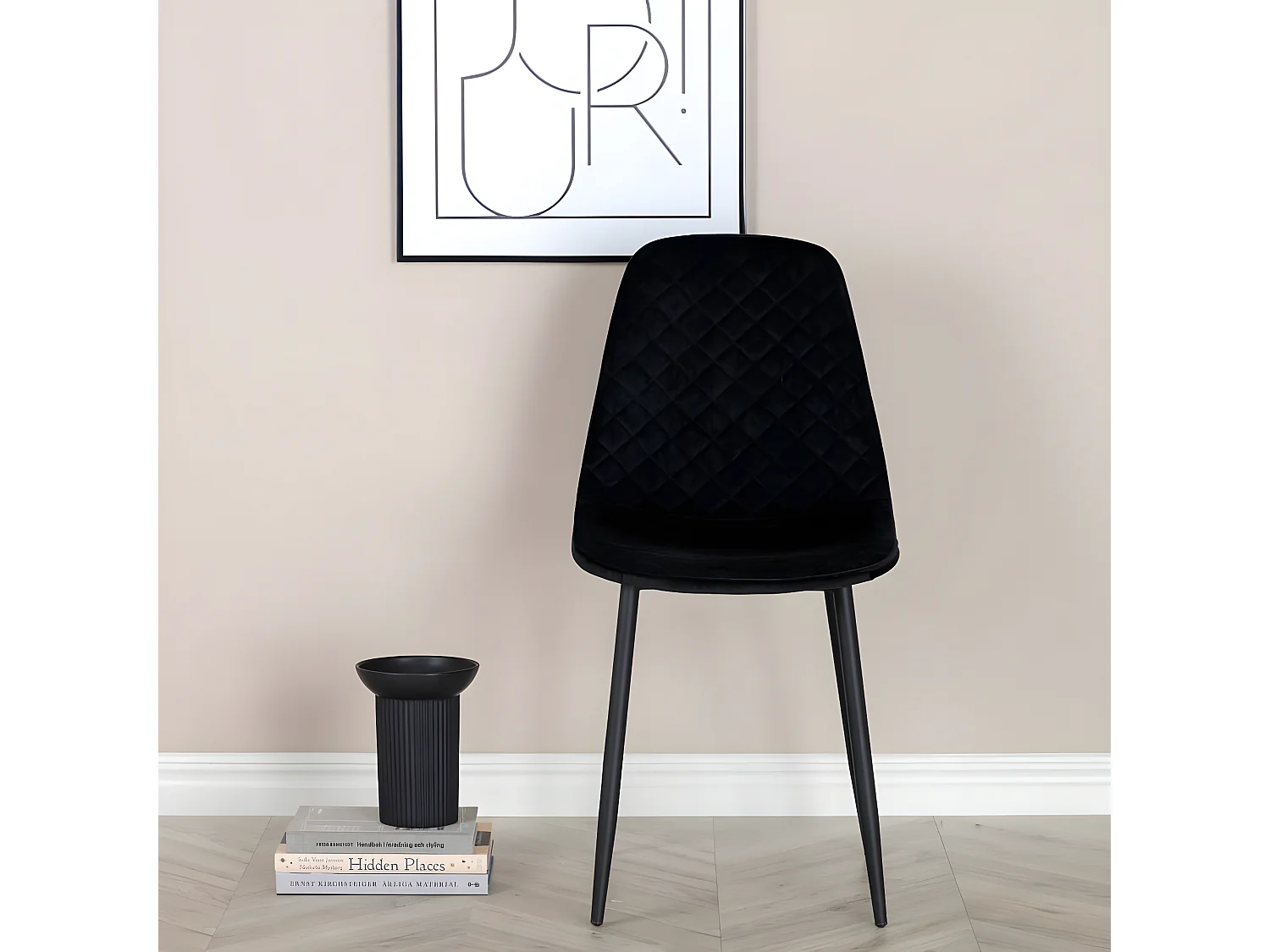 Venture Home Sedie da Pranzo 2 pz Polar in Velluto con Cuciture Nere