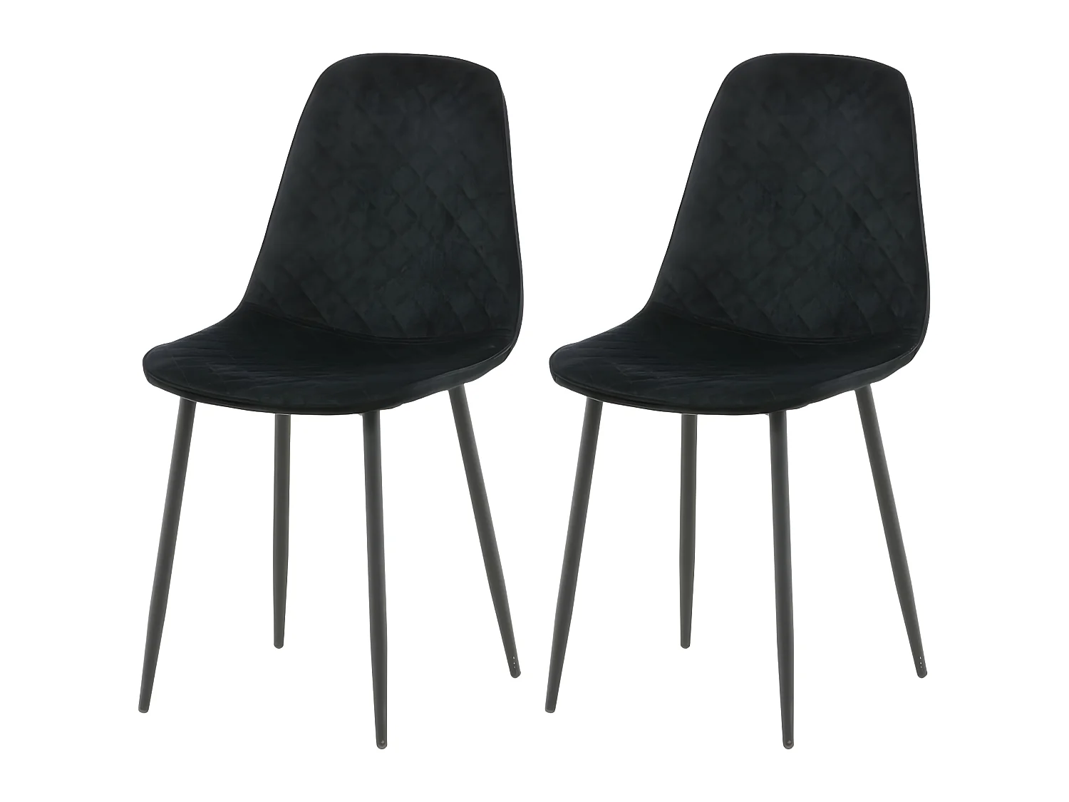 Chaises à manger lot de 2 Polar velours points noir