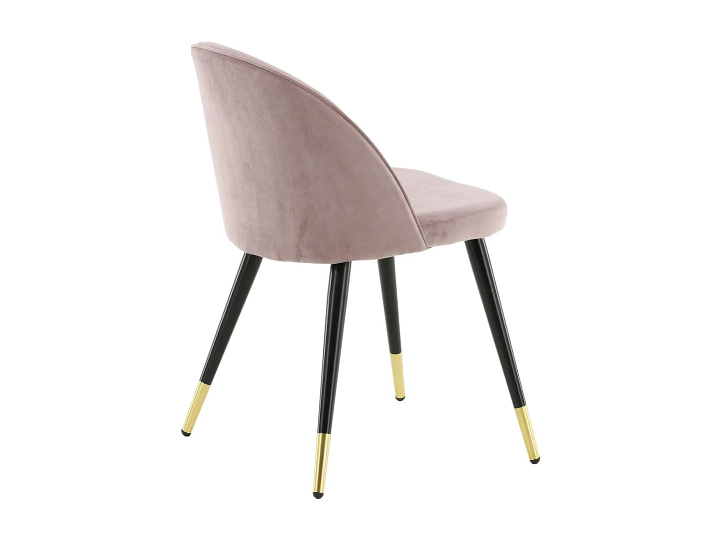 Velvet eetkamerstoel velours roze, zwart, messing decor.