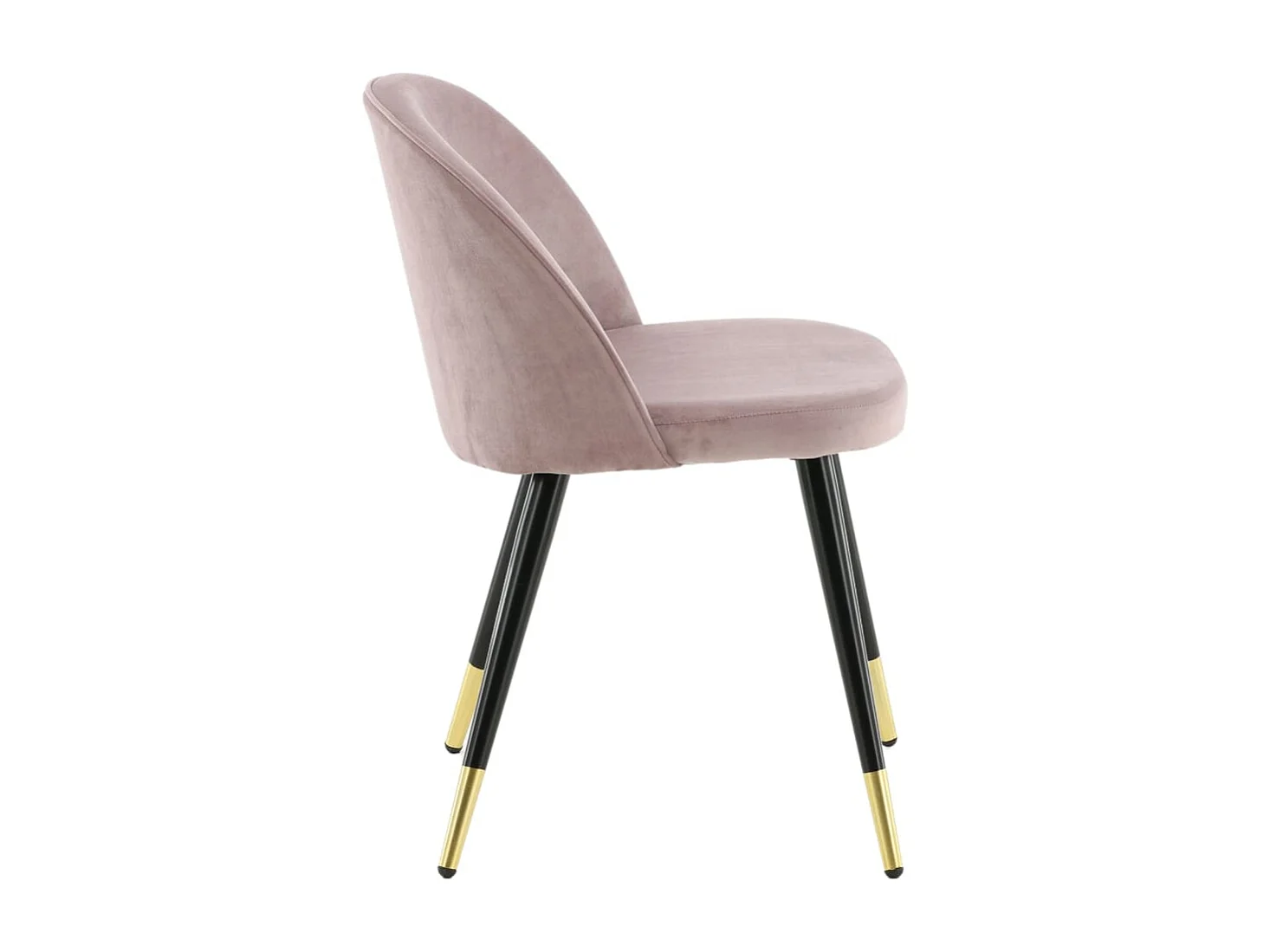 Velvet eetkamerstoel velours roze, zwart, messing decor.