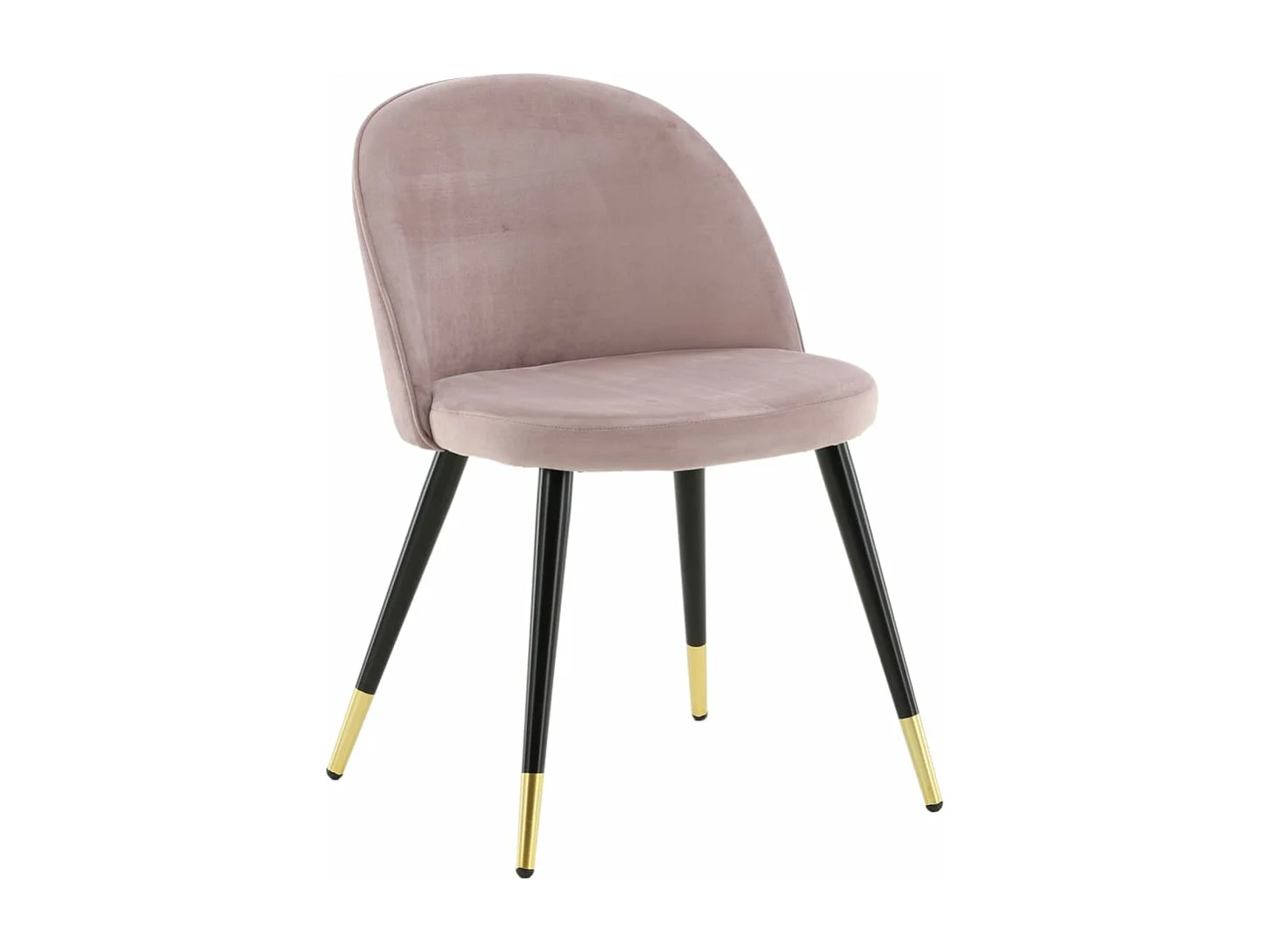 Velvet eetkamerstoel velours roze, zwart, messing decor.