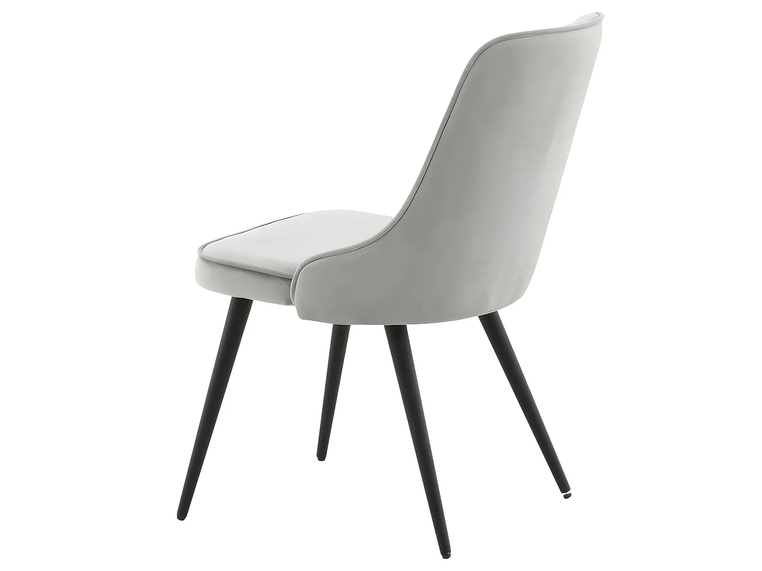 Venture Home Sedie Pranzo 2pz Velvet Deluxe Velluto Grigio Chiaro Nero