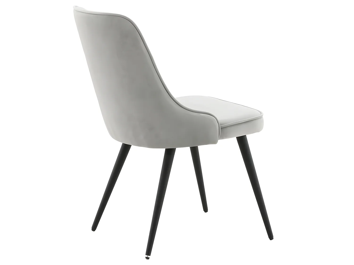 Venture Home Sedie Pranzo 2pz Velvet Deluxe Velluto Grigio Chiaro Nero