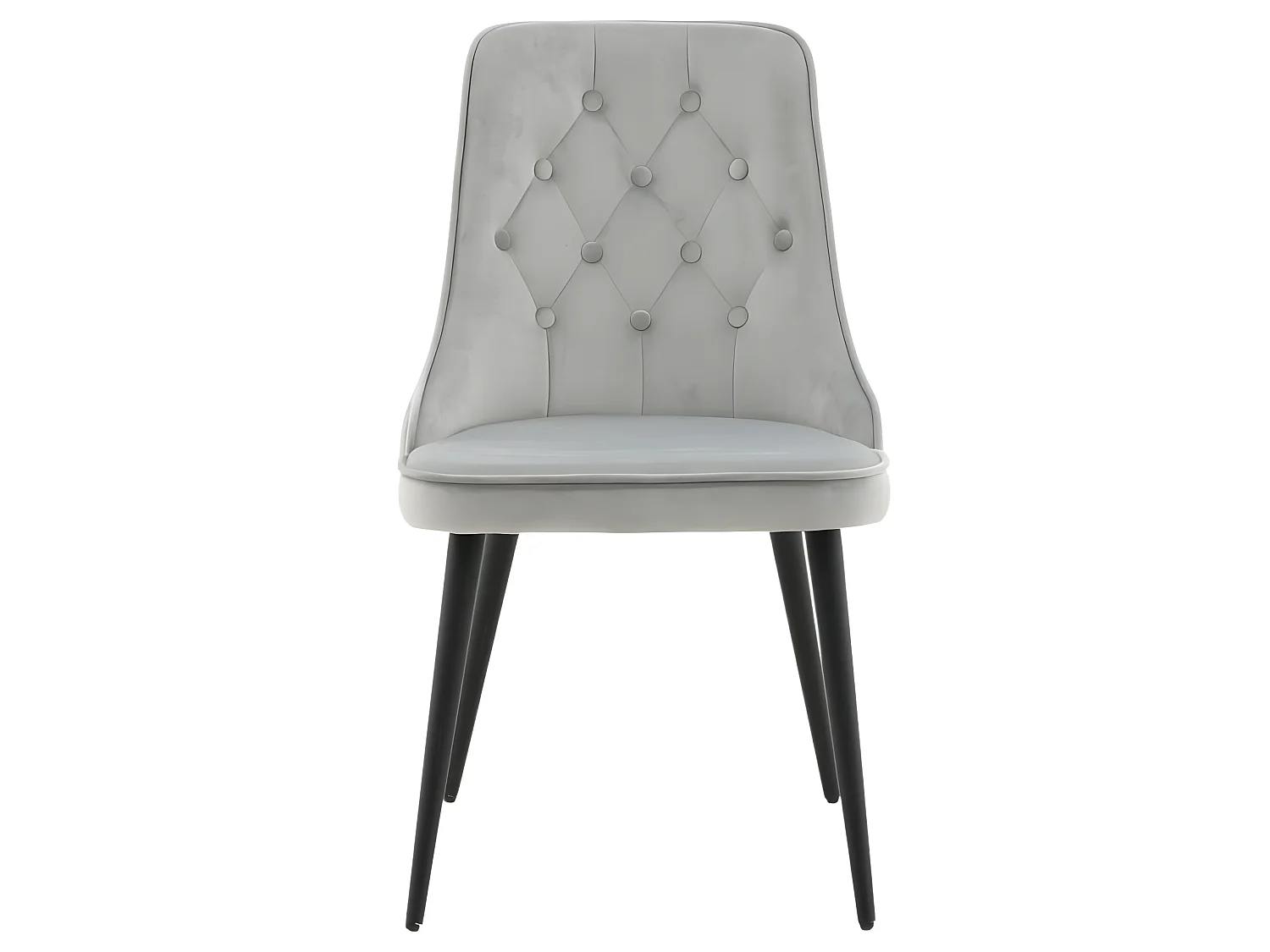 Venture Home Sedie Pranzo 2pz Velvet Deluxe Velluto Grigio Chiaro Nero