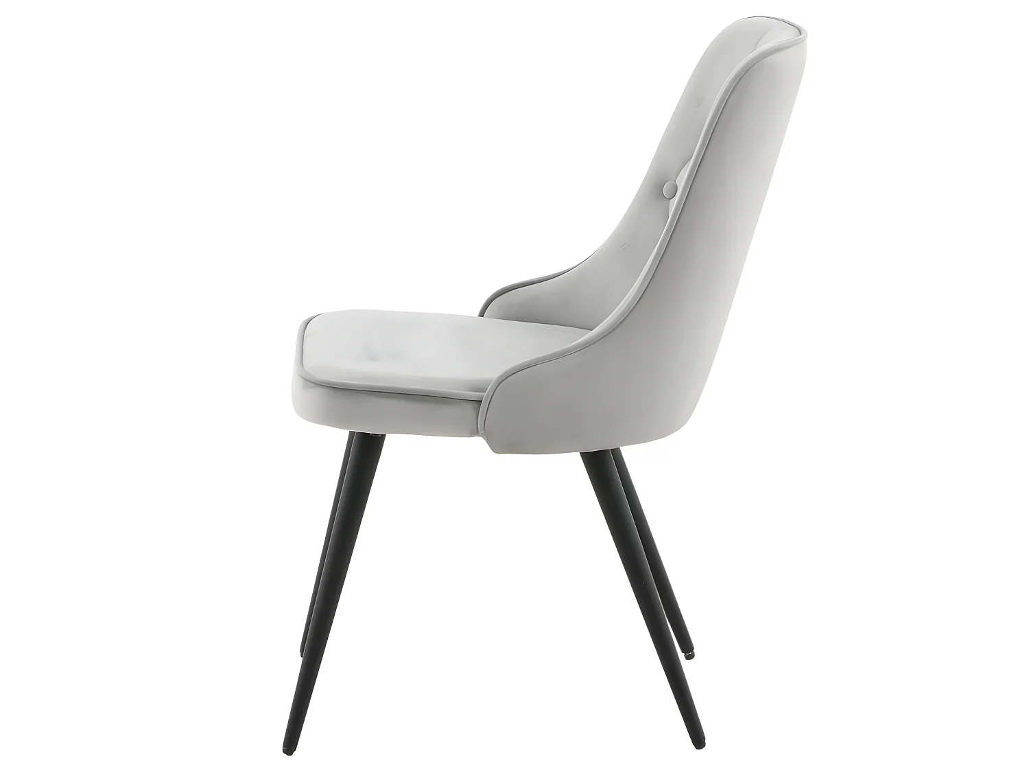 Venture Home Sedie Pranzo 2pz Velvet Deluxe Velluto Grigio Chiaro Nero