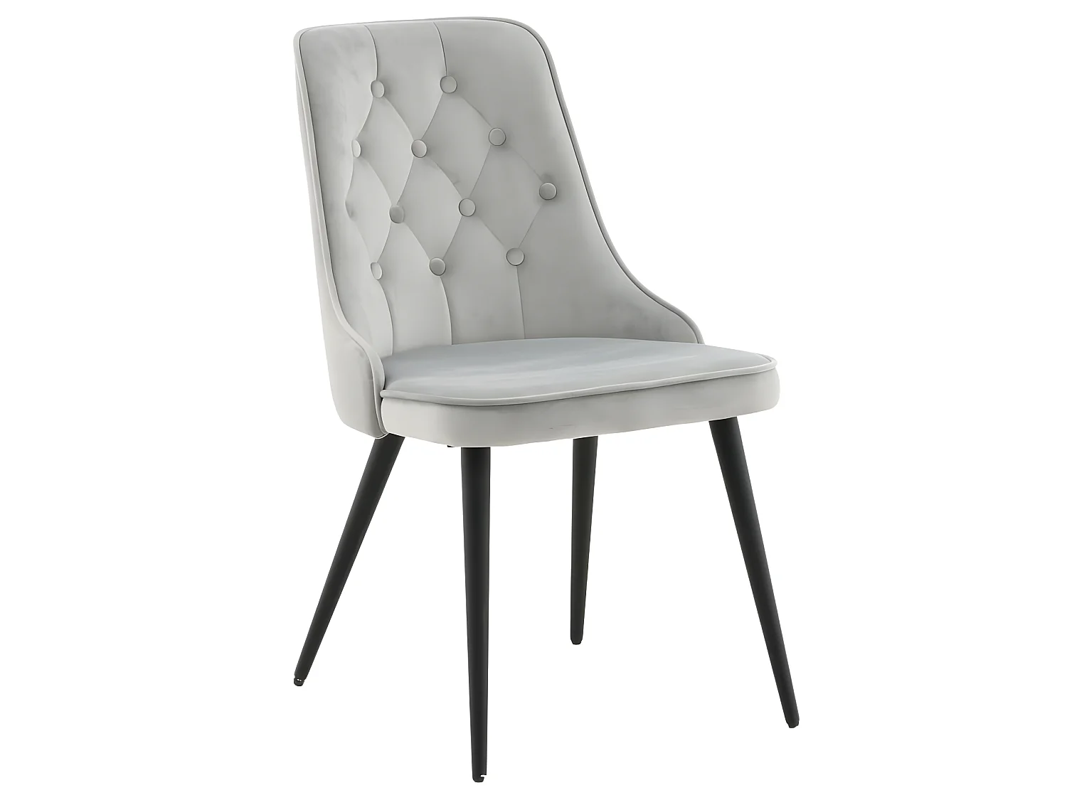 Venture Home Sedie Pranzo 2pz Velvet Deluxe Velluto Grigio Chiaro Nero