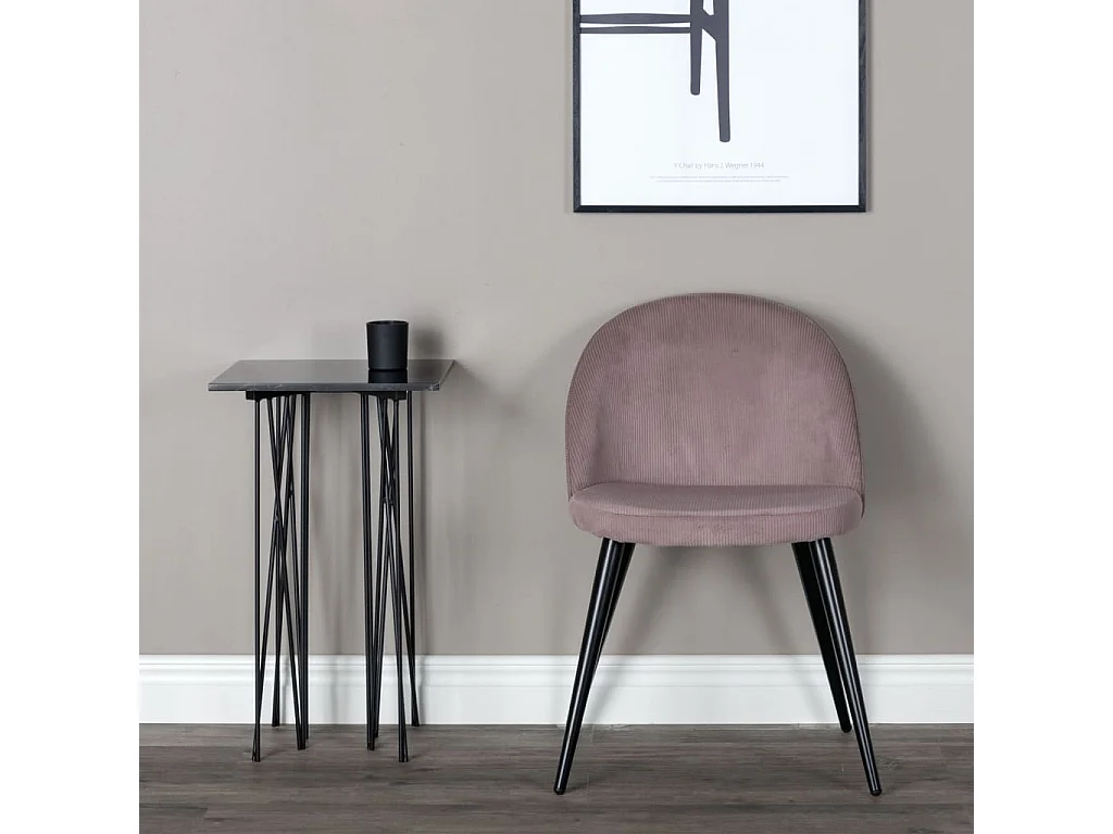 Chaises à manger lot de 2 Velvet noir et rose poussiéreux