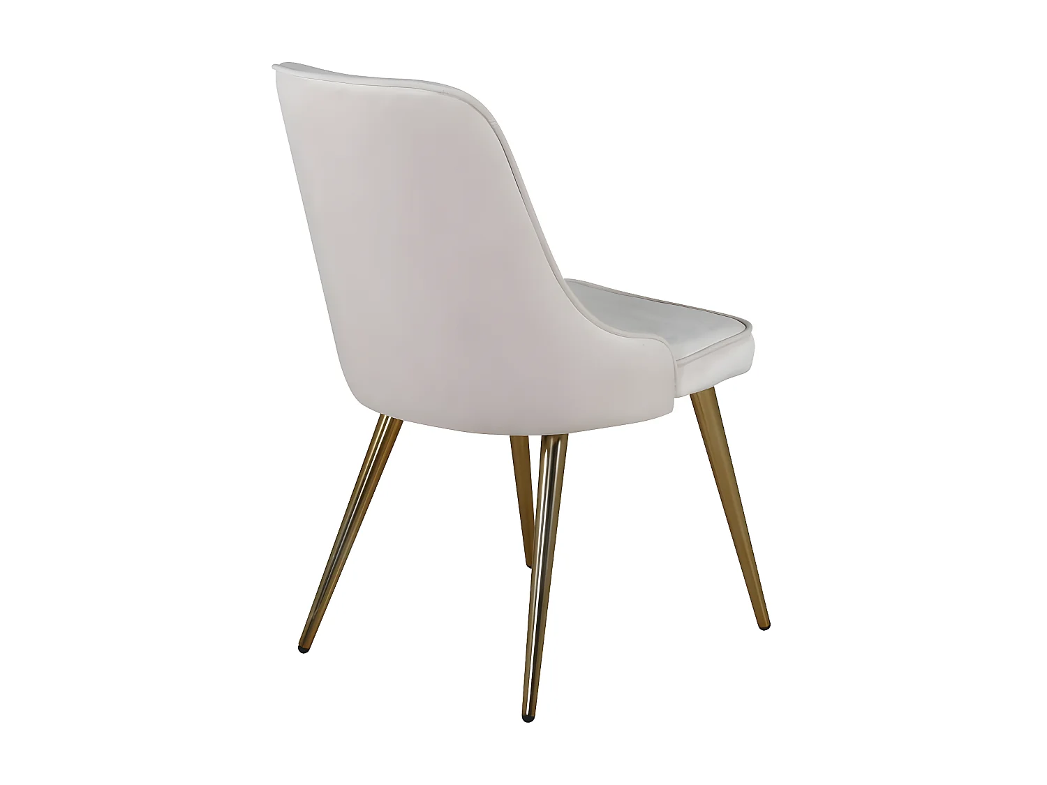 VelvetDeluxe eetkamerstoel velours beige, messing decor.