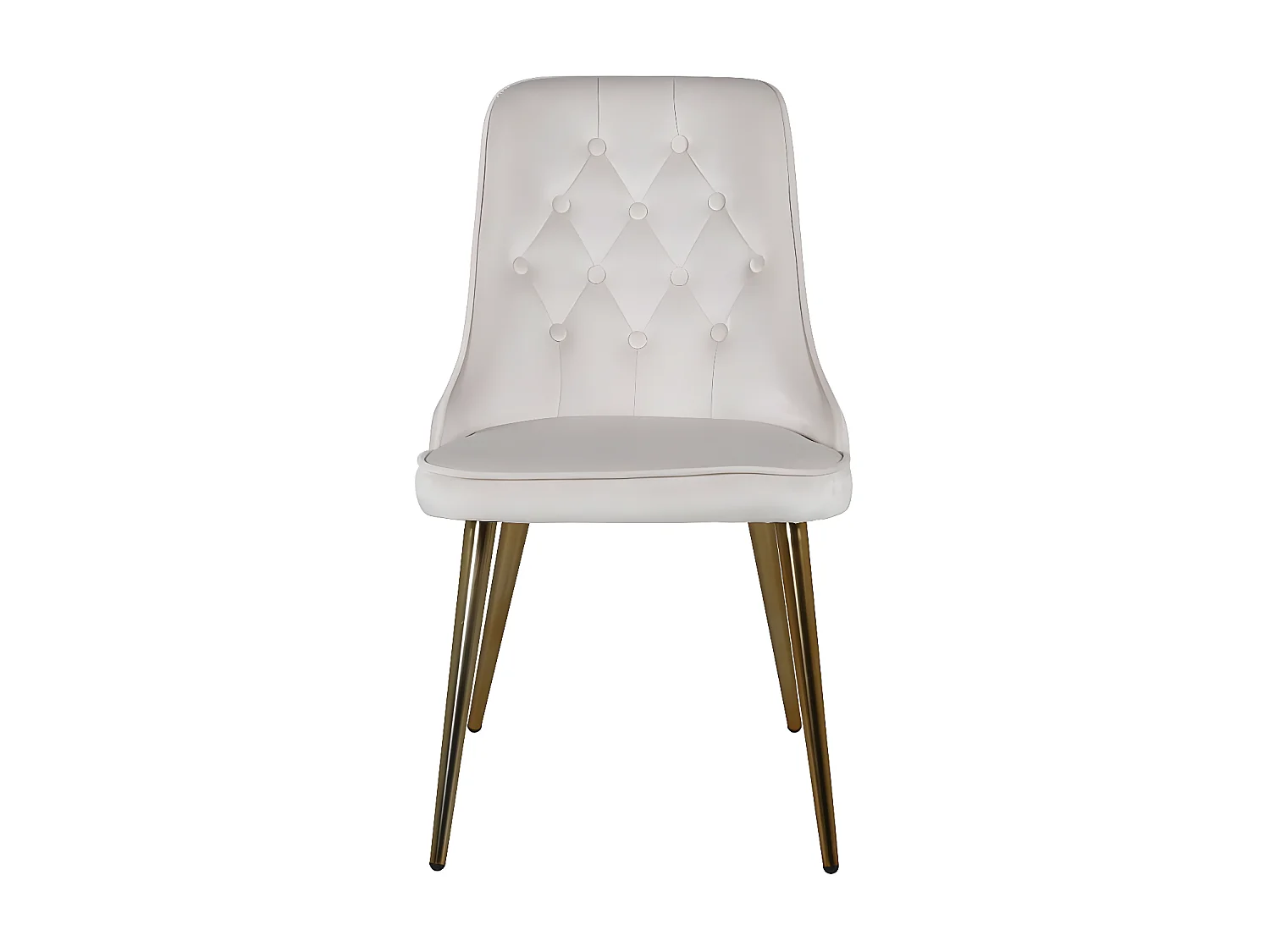 VelvetDeluxe eetkamerstoel velours beige, messing decor.