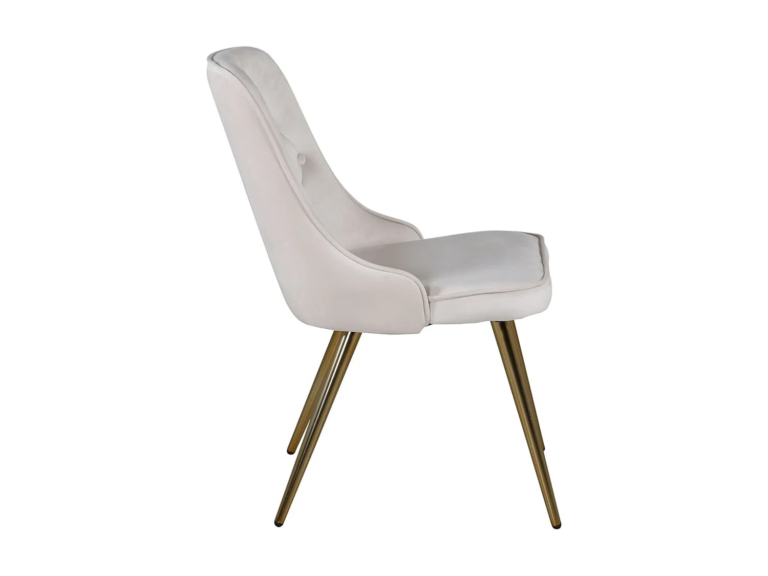 VelvetDeluxe eetkamerstoel velours beige, messing decor.