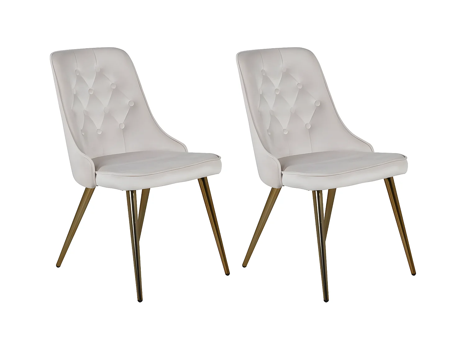 Venture Home Sedie da Pranzo 2 pz Velvet Deluxe Velluto Beige e Ottone
