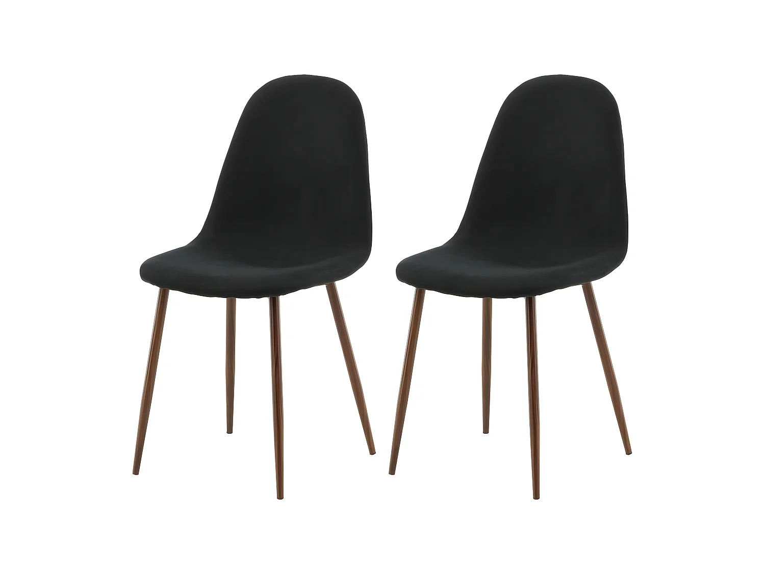 Chaises à manger lot de 2 Polar noir et naturel