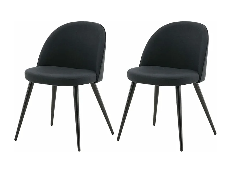 Venture Home Sillas de comedor 2 uds Velvet poliéster negro