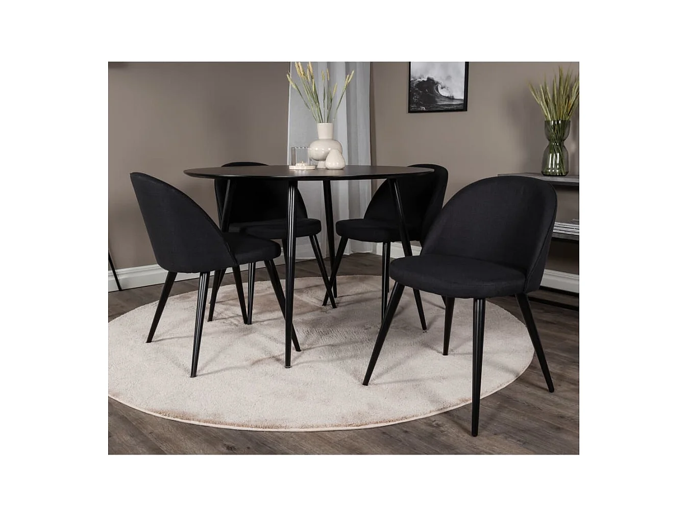 Velvet eetkamerstoel zwart.