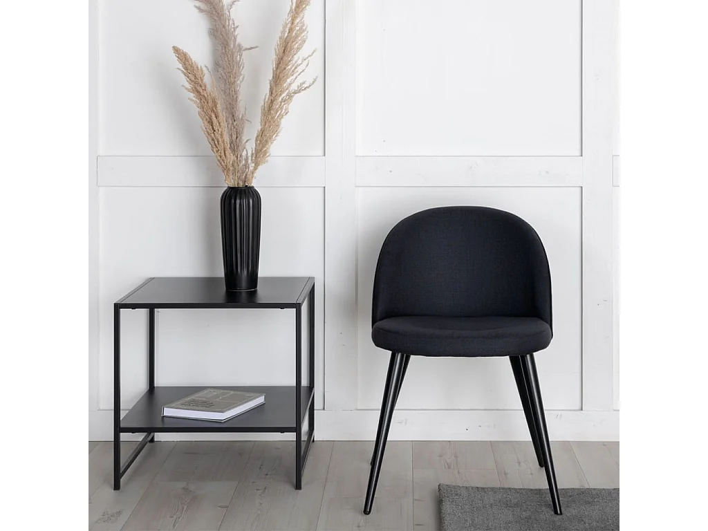 Chaises à manger lot de 2 Velvet Polyester Noir