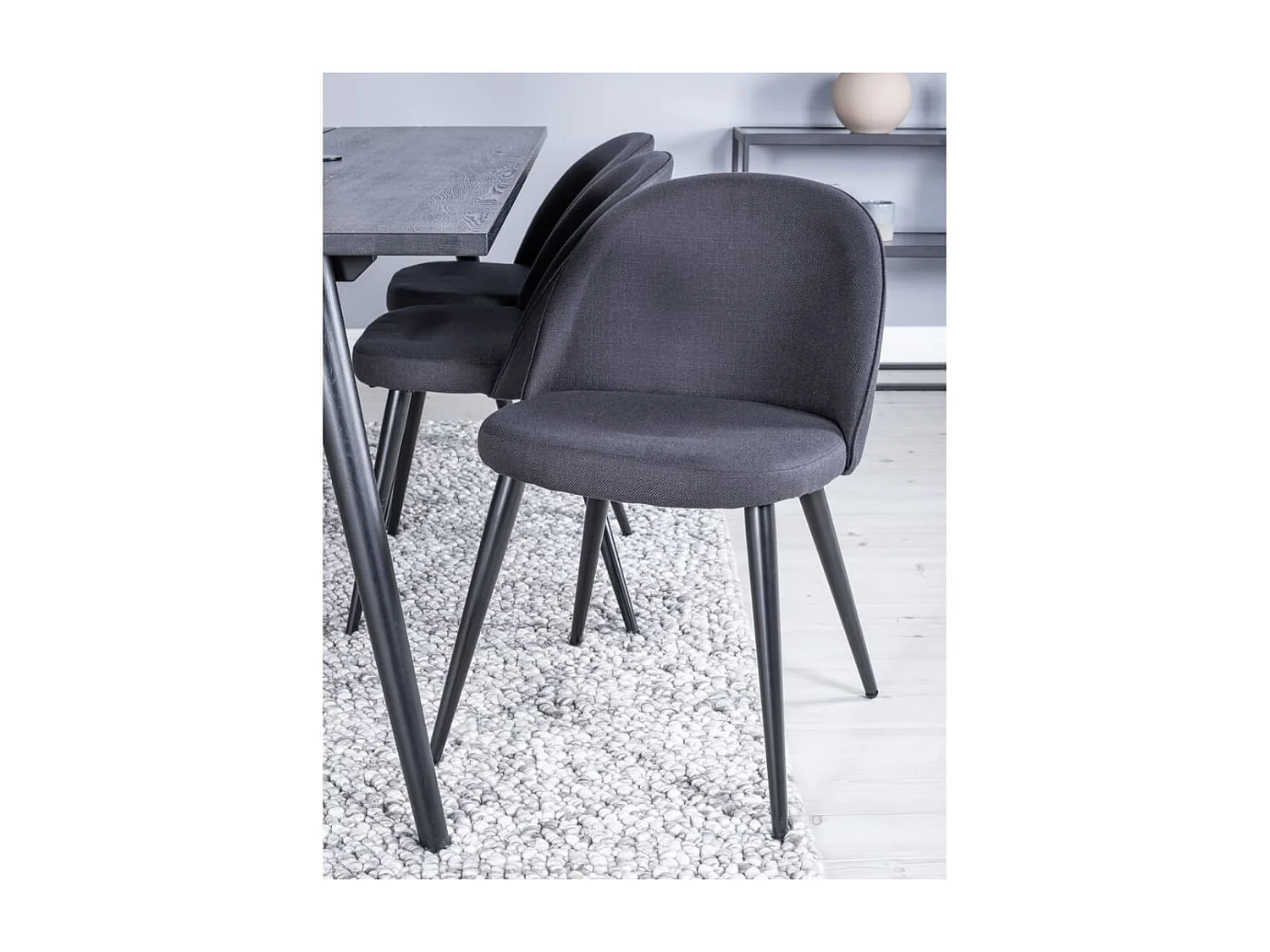 Chaises à manger lot de 2 Velvet Polyester Noir