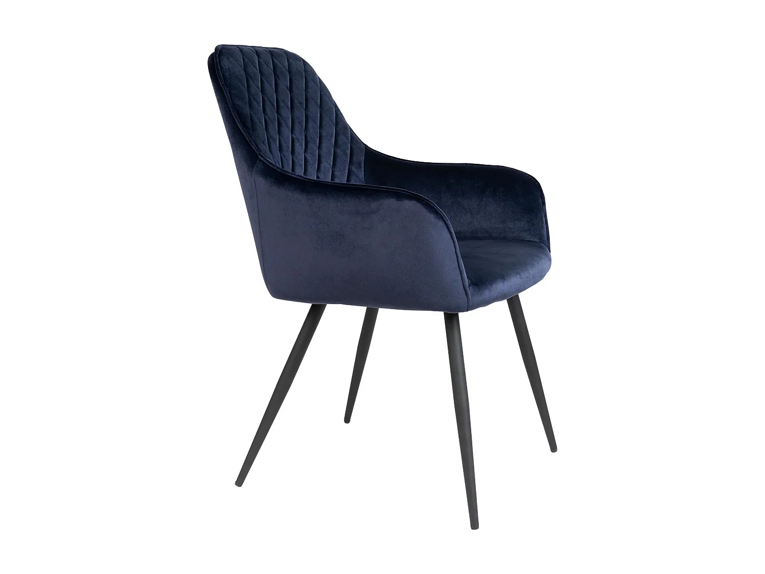 Robel lichtgrijze stoffen stoel en metalen poten met houteffect - Set van 2-Kleur Donkerblauw