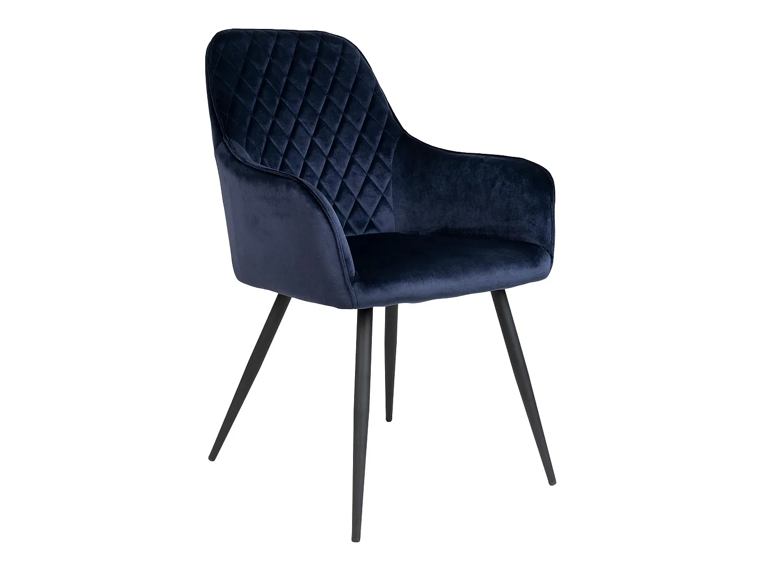 Hasse Chaise de salle à manger en velours, bleu.