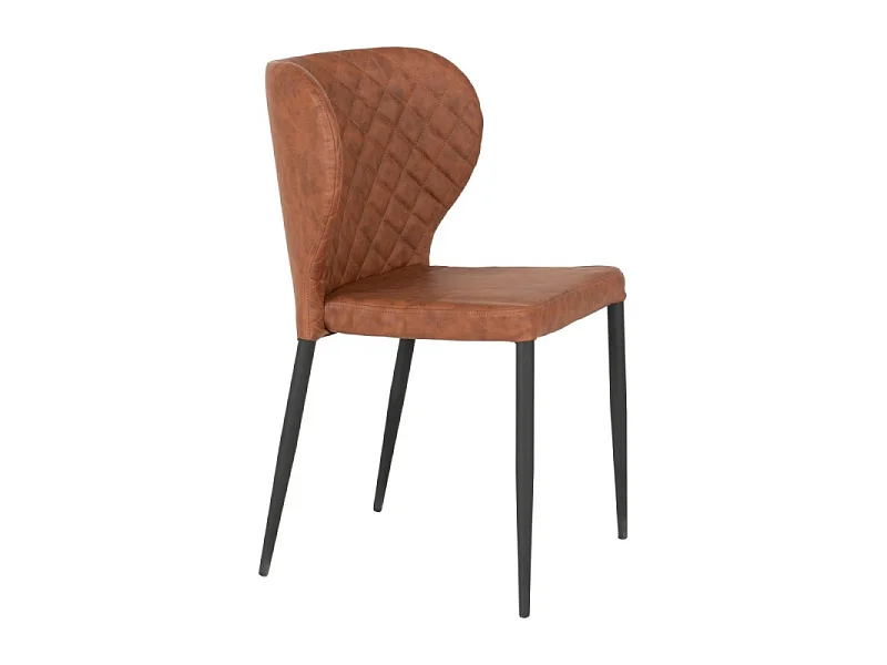 Chaise De Salle À Manger Pisa En Pu Marron Vintage