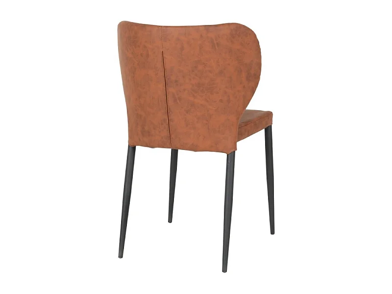 Chaise De Salle À Manger Pisa En Pu Marron Vintage