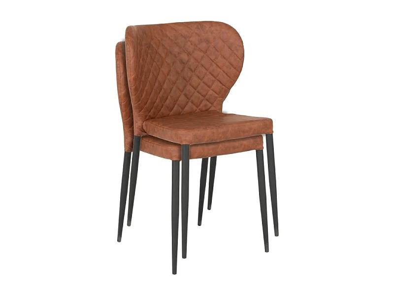 Chaise De Salle À Manger Pisa En Pu Marron Vintage