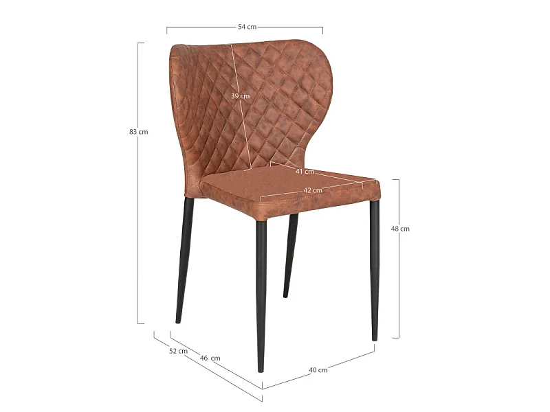 Chaise De Salle À Manger Pisa En Pu Marron Vintage