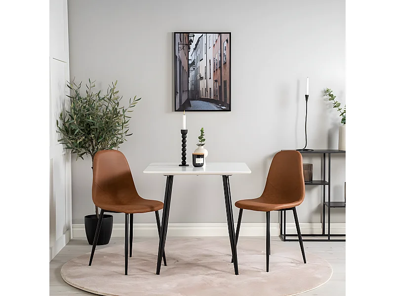 Sedie da Pranzo 2 pz Polar in Similpelle Marrone e Nero