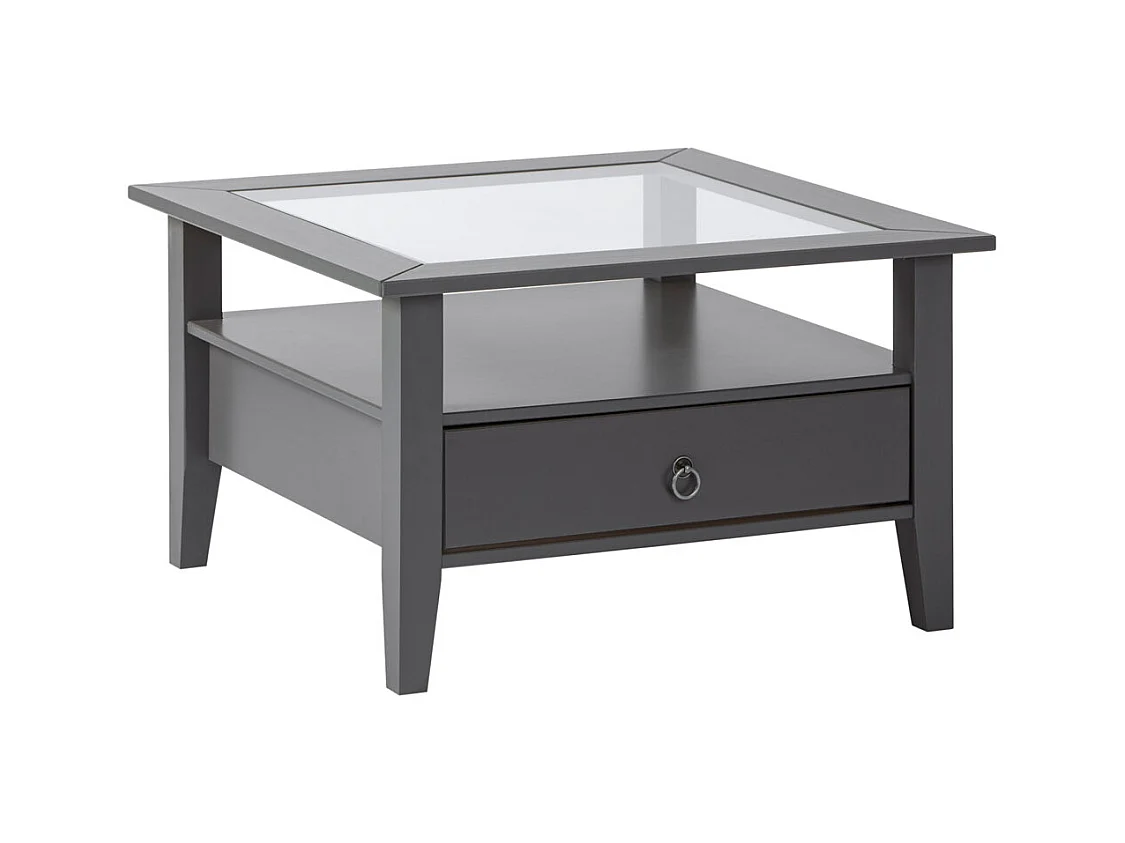 Table Basse 1 Tiroir en Bois "Istres" 75cm Gris