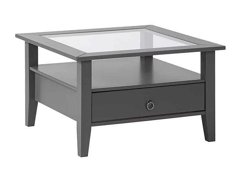 Table Basse 1 Tiroir en Bois "Istres" 75cm Gris