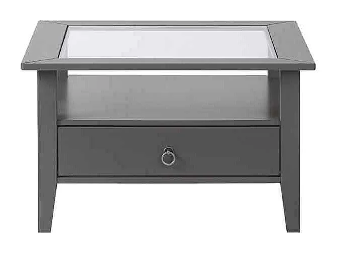 Table Basse 1 Tiroir en Bois "Istres" 75cm Gris