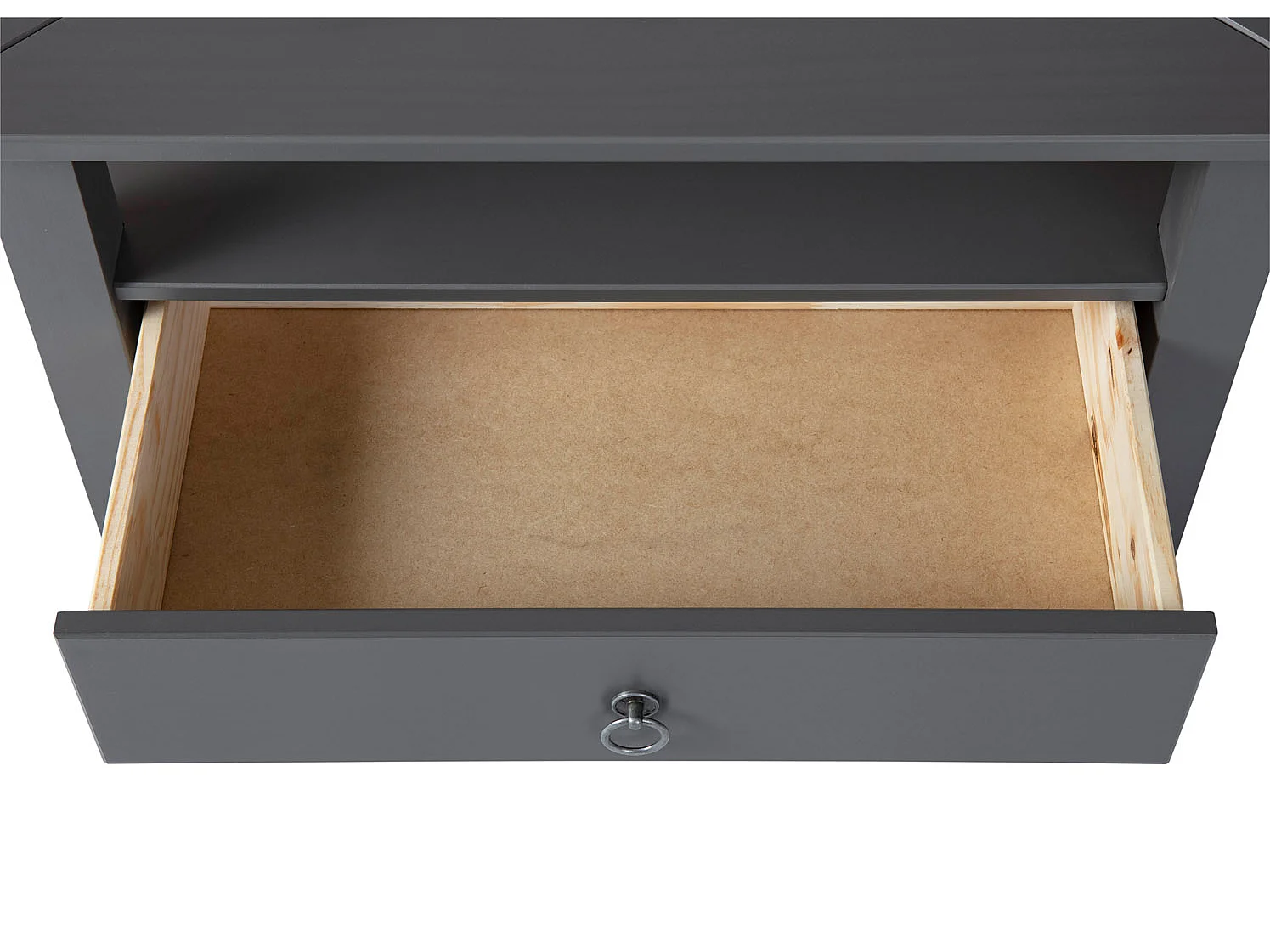 Table Basse 1 Tiroir en Bois "Istres" 75cm Gris