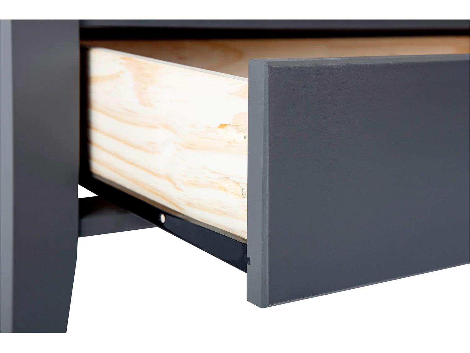 Table Basse 1 Tiroir en Bois "Istres" 75cm Gris