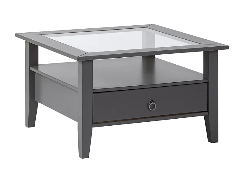 Table Basse 1 Tiroir en Bois "Istres" 75cm Gris