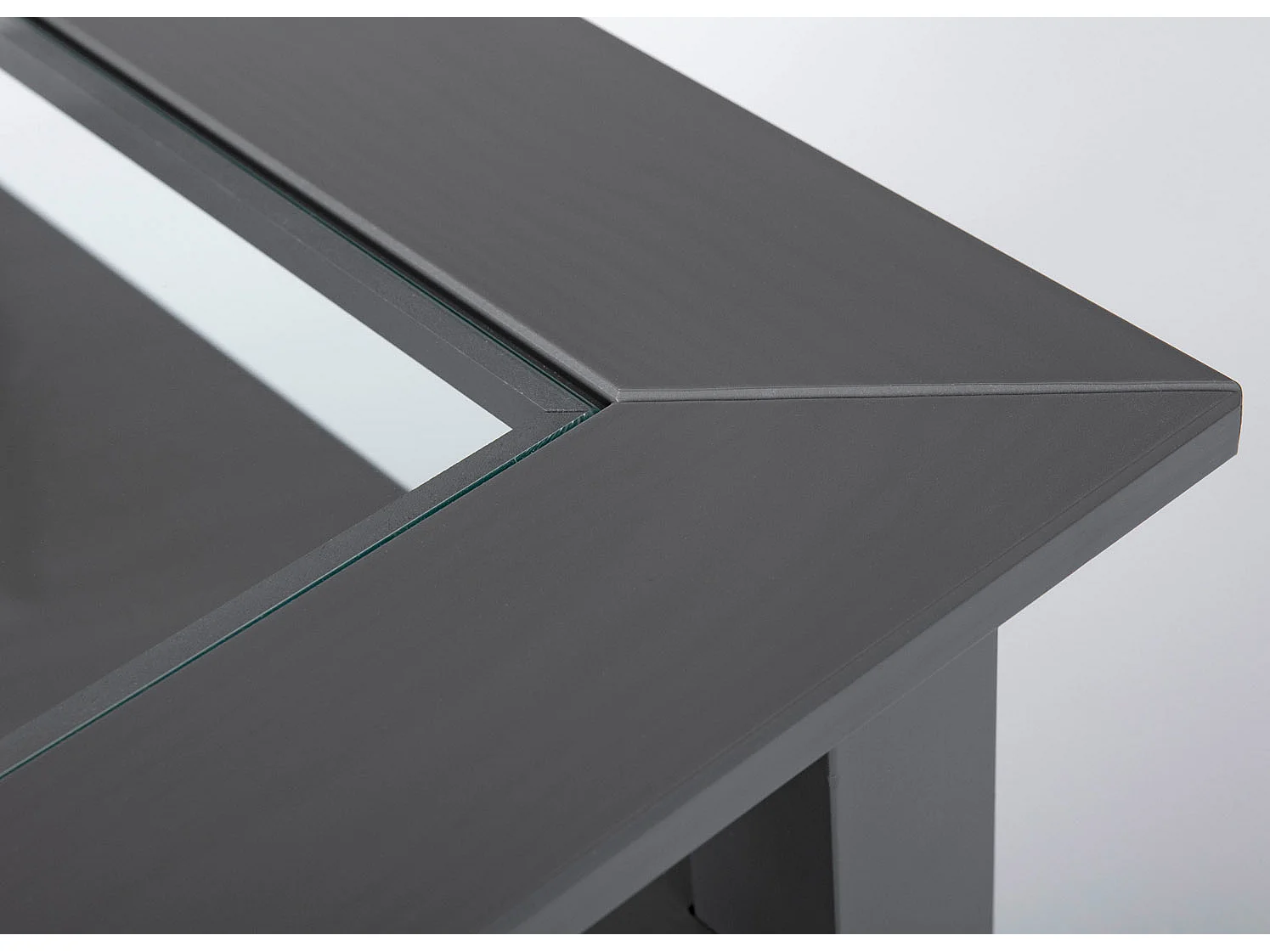 Table Basse 2 Tiroirs en Bois "Istres" 115cm Gris