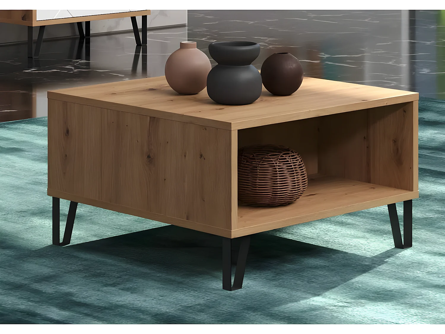 Touch Couchtisch 2 Offene Fächer Eiche Artisan dekor.