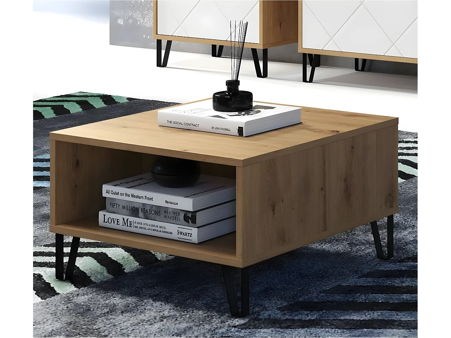 Touch Couchtisch 2 Offene Fächer Eiche Artisan dekor.