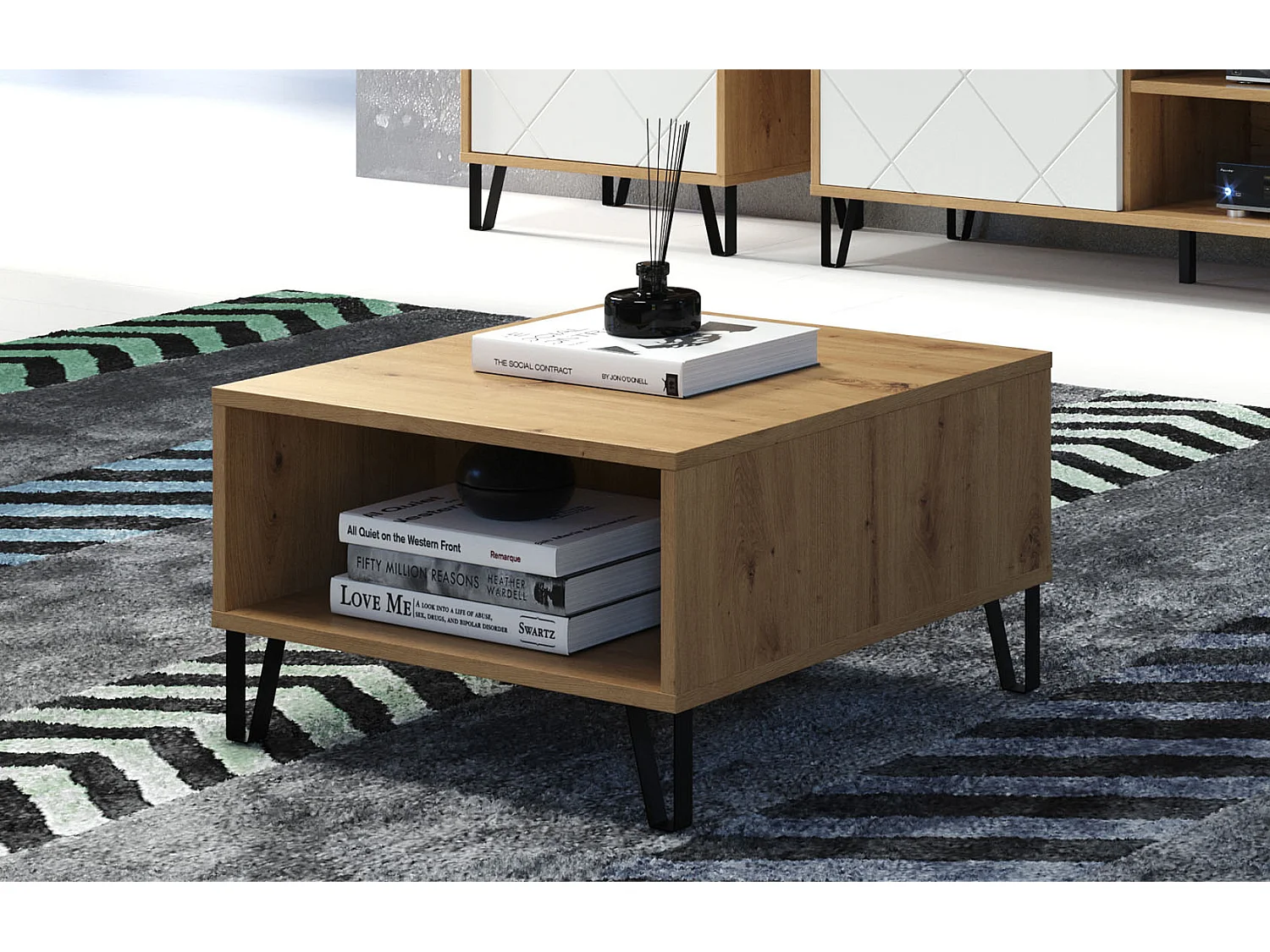 Touch Couchtisch 2 Offene Fächer Eiche Artisan dekor.