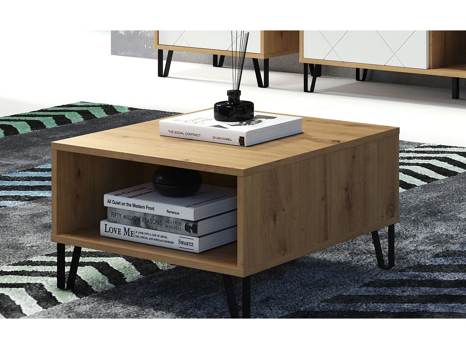 Touch Couchtisch 2 Offene Fächer Eiche Artisan dekor.