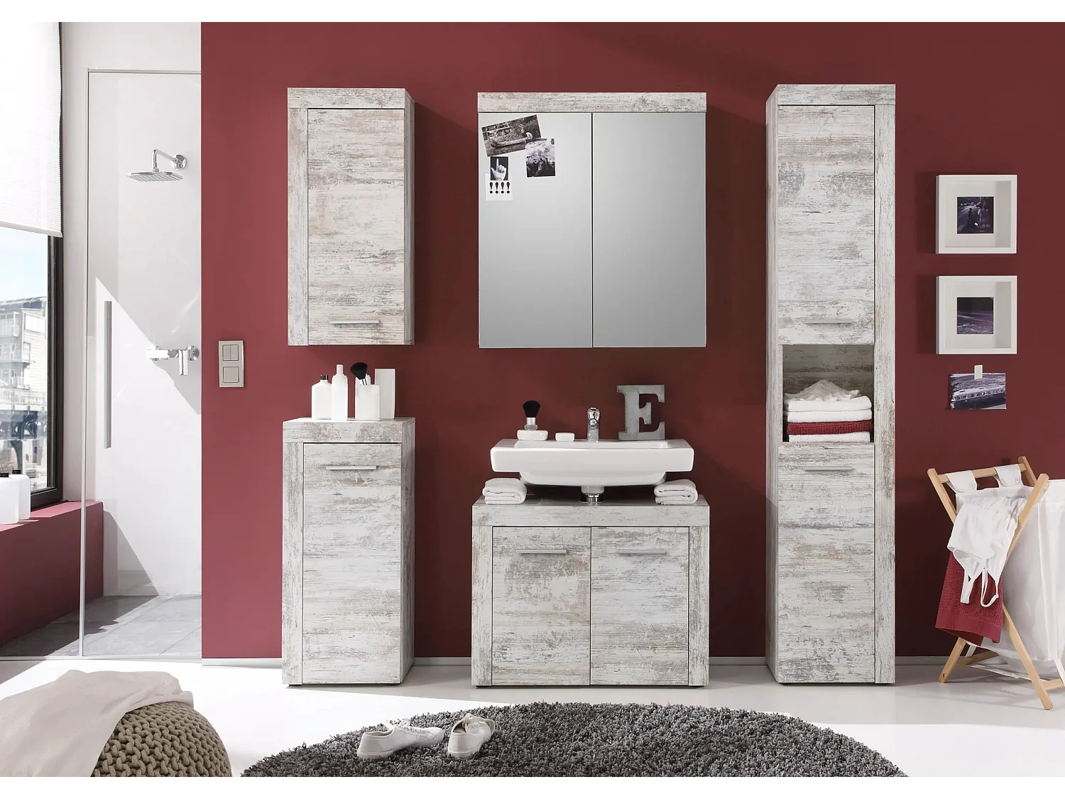 Cali witte melamine badkamerkast met 1 deur