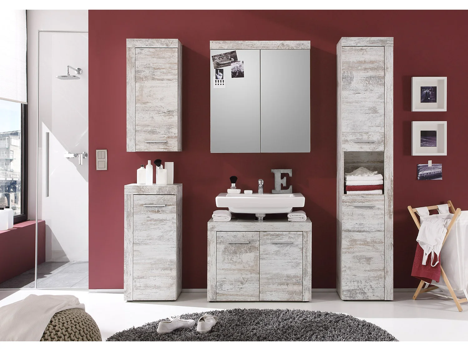 Cali witte melamine badkamerkast met 1 deur