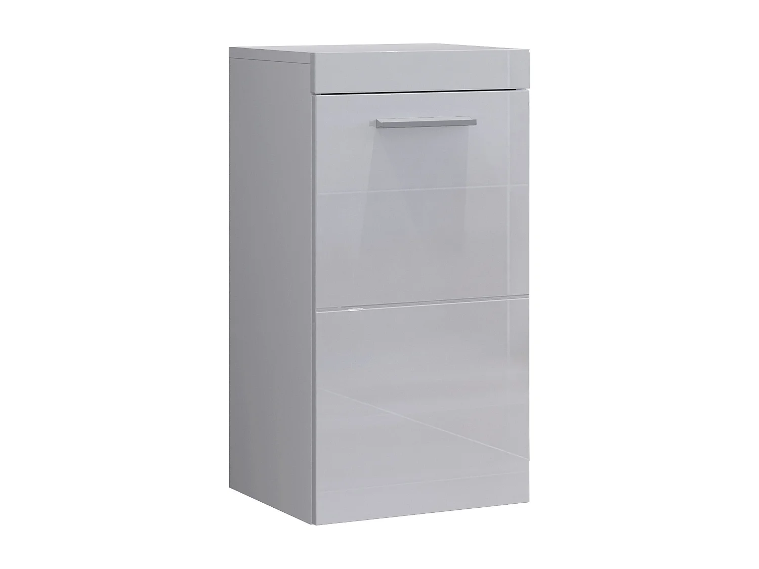 Meuble bas suspendu de salle de bain blanc brillant Divone 35cm