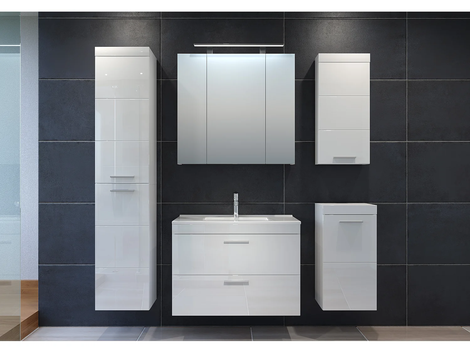 Armoire à pharmacie blanc brillant Divone 35cm