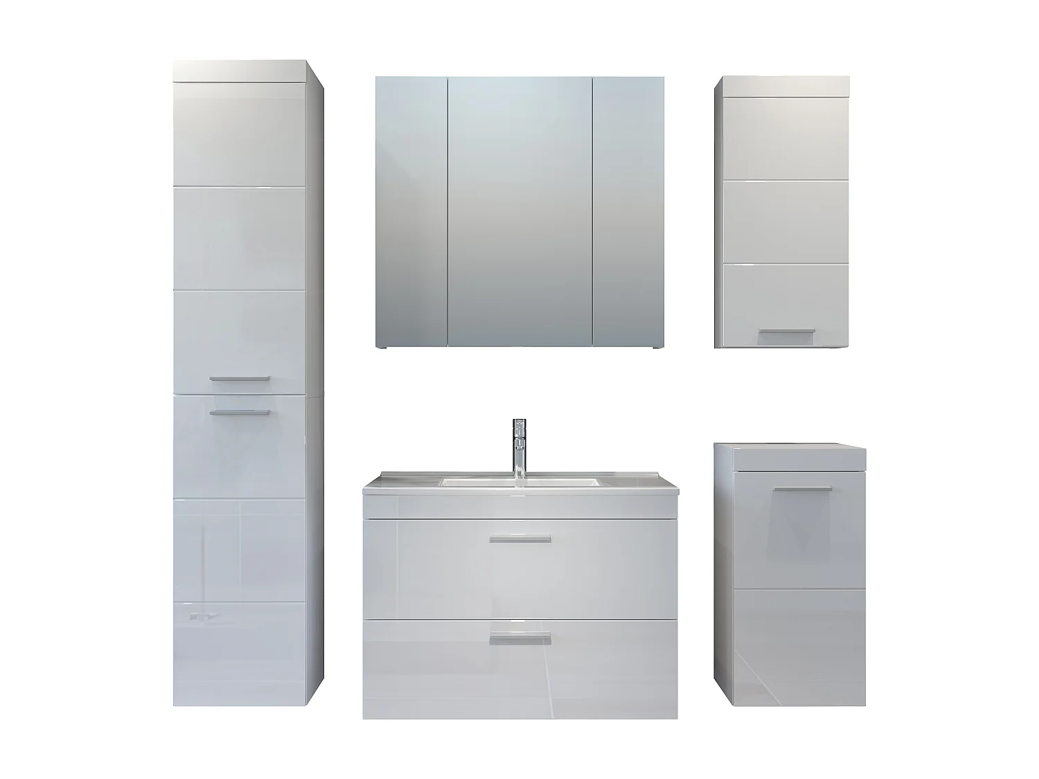 Armoire à pharmacie blanc brillant Divone 35cm