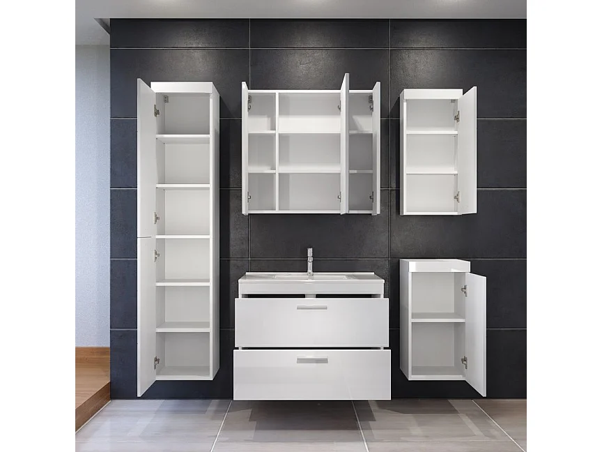 Armoire à pharmacie blanc brillant Divone 35cm