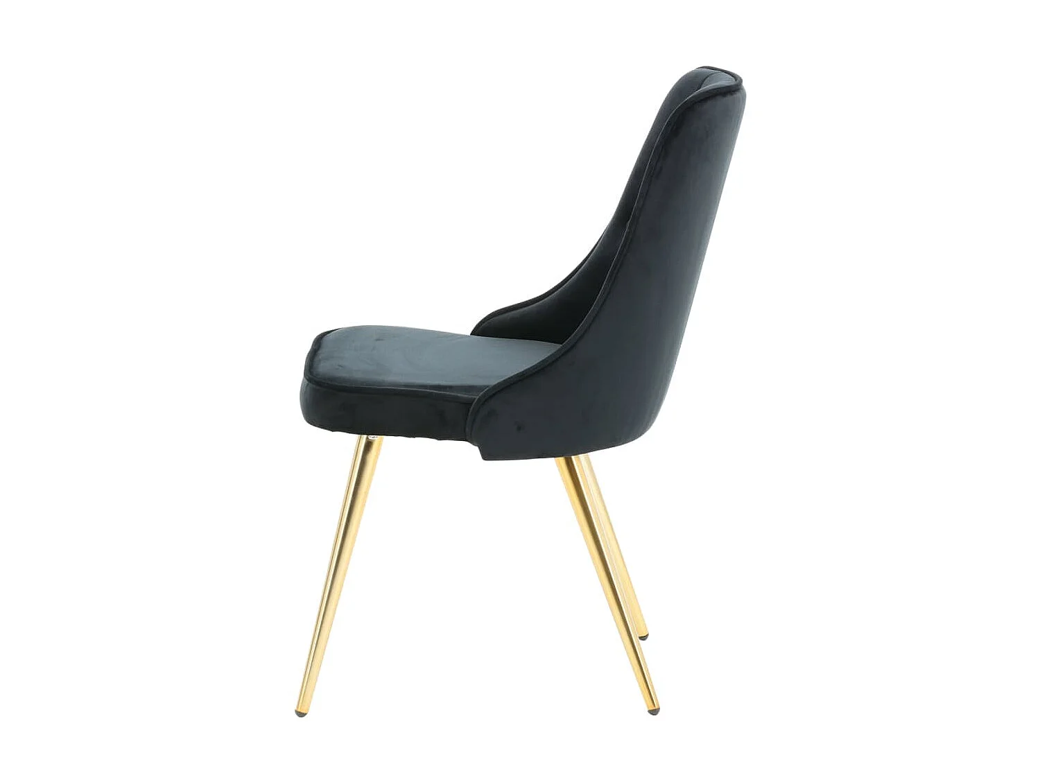 Chaises à manger lot de 2 Velvet Deluxe noir/laiton