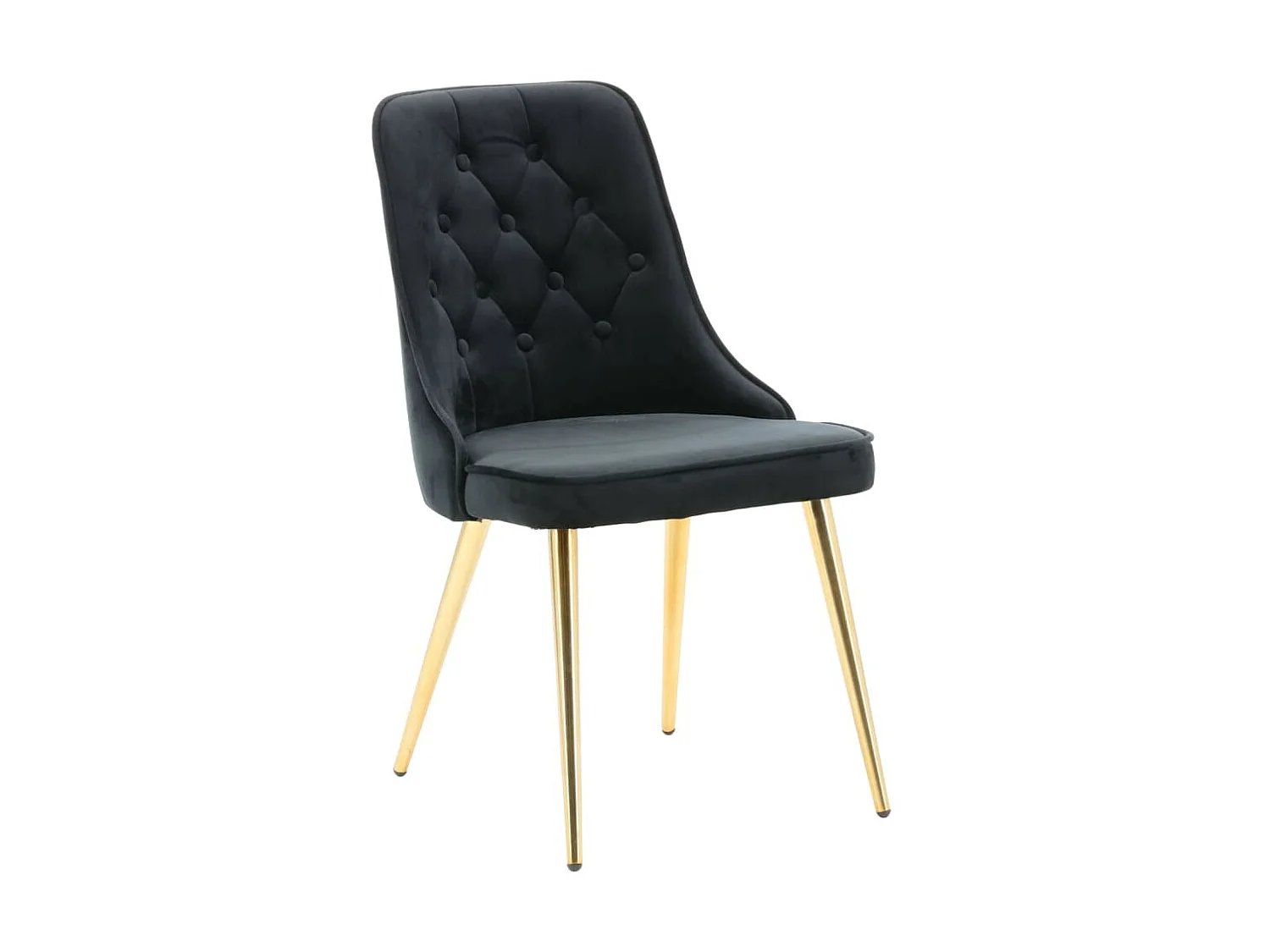 Chaises à manger lot de 2 Velvet Deluxe noir/laiton