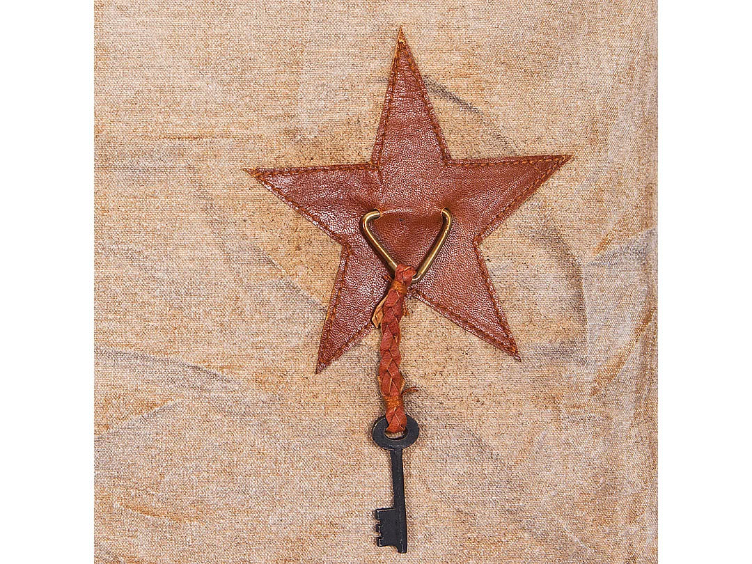 Coussin Déco Vintage Cuir "Seeds" 50x50cm Beige