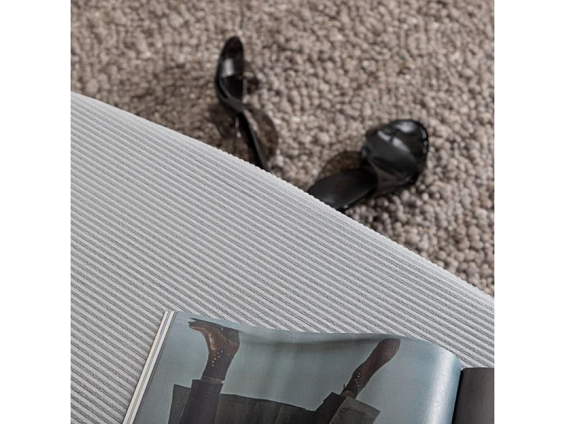 Puf Otto, reposapiés terciopelo negro, gris.