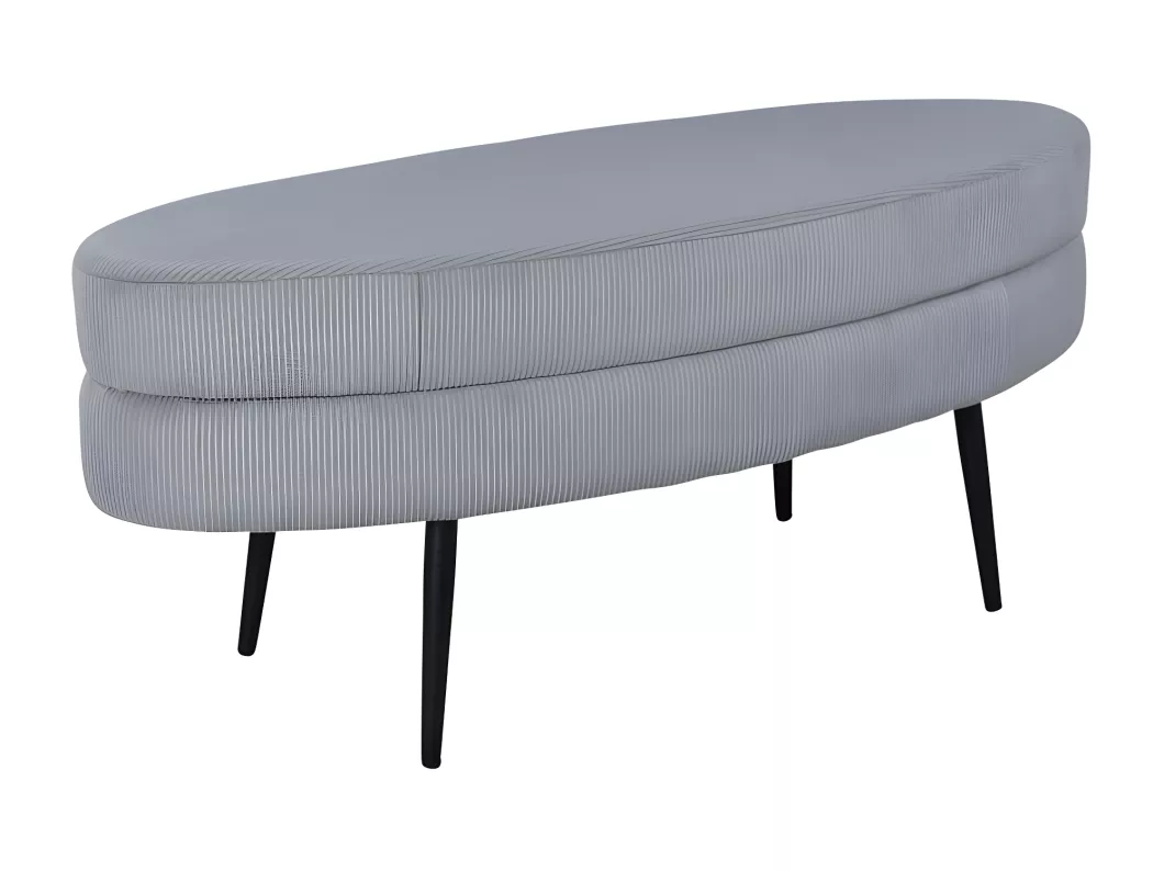 Kauf Unique Otto Pouf, Hocker Samt schwarz, grau