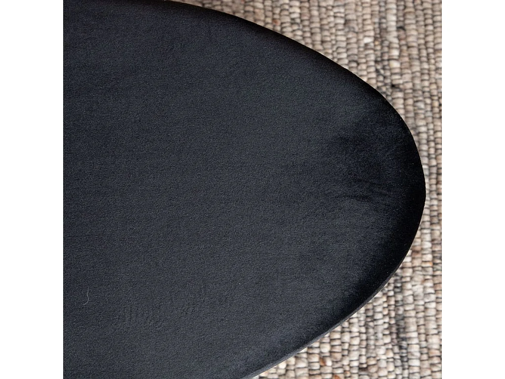 Pouf Otto 100x40x41 cm Velours Noir et laiton